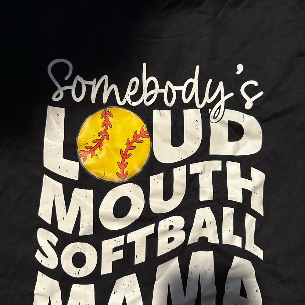 Bella Canvas Black Softball Graphic Tee